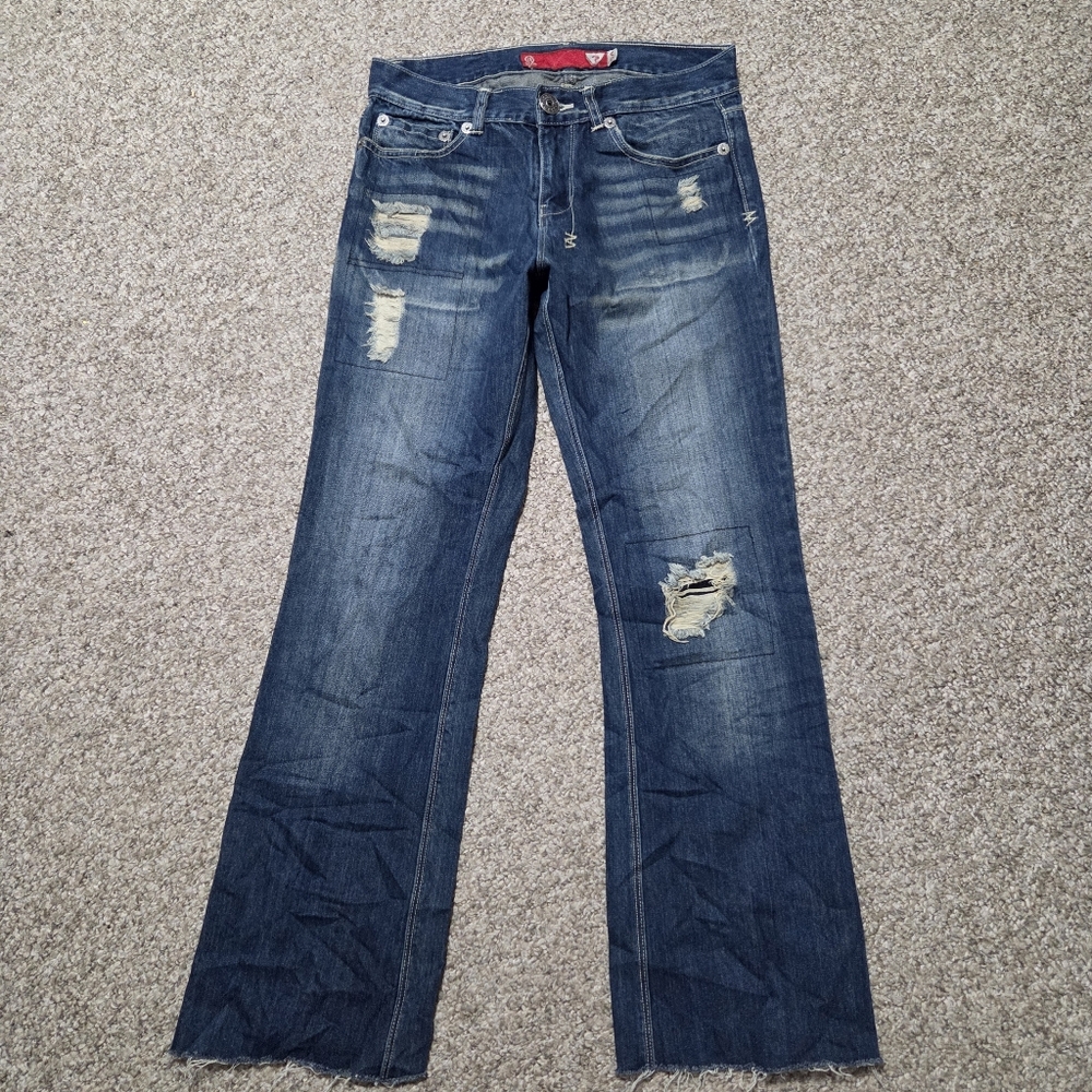 Guess Jeans Y2K Red Label Size 30 Womens Flare Boot Cut Low rise Distressed